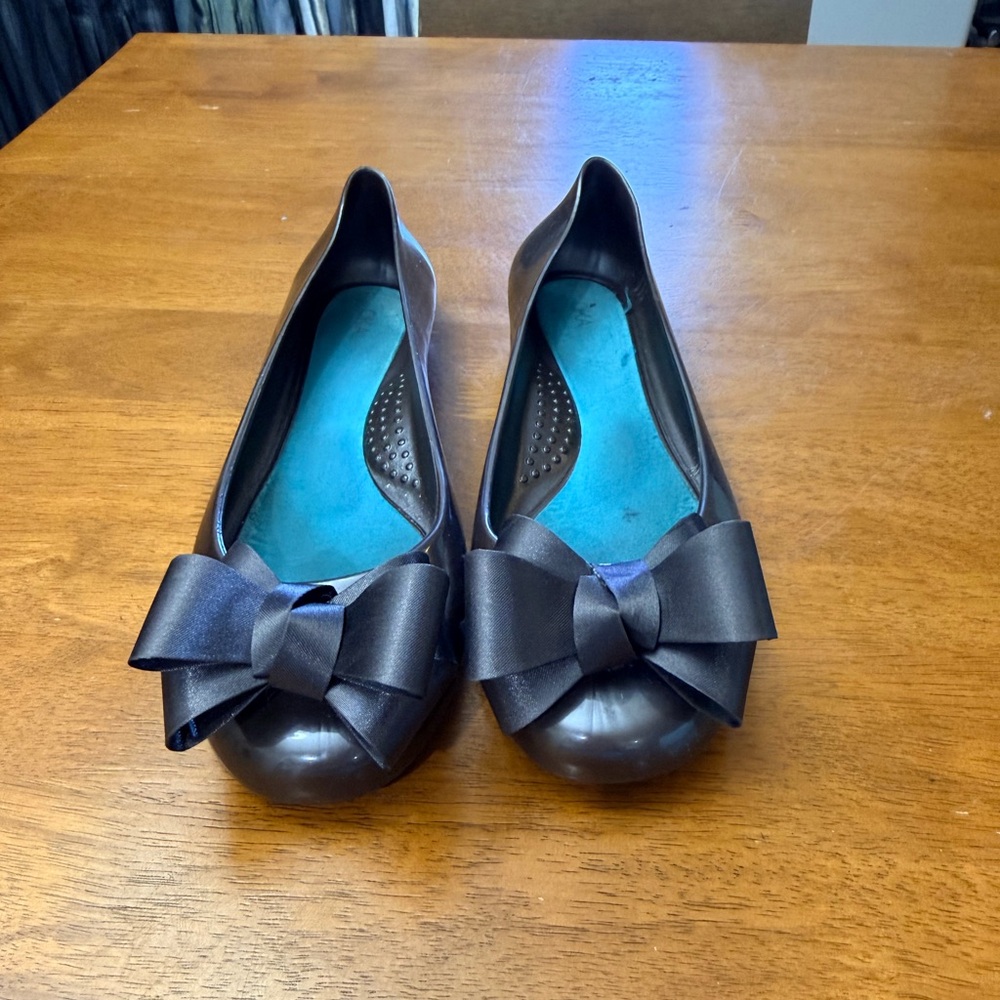Elegant Sable Brown Bow Flats Oka b